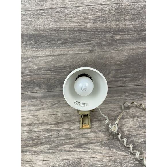 Vintage LEDU Drafting Clamp Desk Lamp White & Cream Clip On - Picture 2 of 7